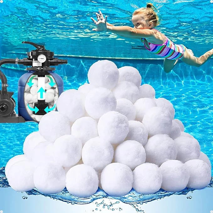 Pool Filter Balls White Material Polyethylene High Filtration Accuracy Filter Balls