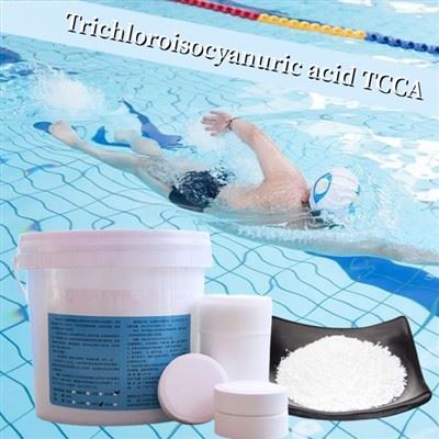 ร้อนขายสารเคมีสระว่ายน้ำ Trichloroisocyanuric Acid TCCA 90 แท็บเล็ตคลอรีนแท็บเล็ต