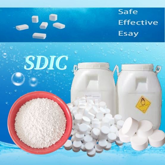 ผงตาข่าย 25 กก. เม็ด 8-30 โซเดียมไดคลอโรไอโซไซยานูเรต สารเคมีบำบัดน้ำ SDIC